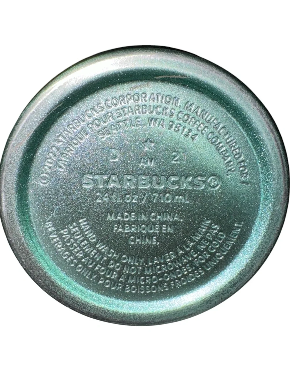 Starbucks 2022 Mermaid Scales Iridescent Green Venti Cold Cup Tumbler 24oz